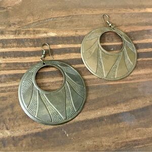 Large Metal Earrings 2.37”‎